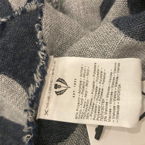 Grey and Navy Polka Dot Scarf - Picture 3 of 5